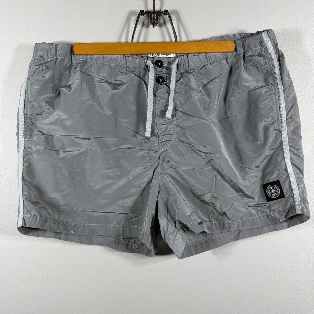 Stone Island Nylon Metal Compass Patch Swim Shorts Gray XXL